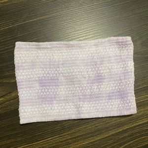 LIGHT PURPLE SCRUNCHED BANDEAU TUBE TOP